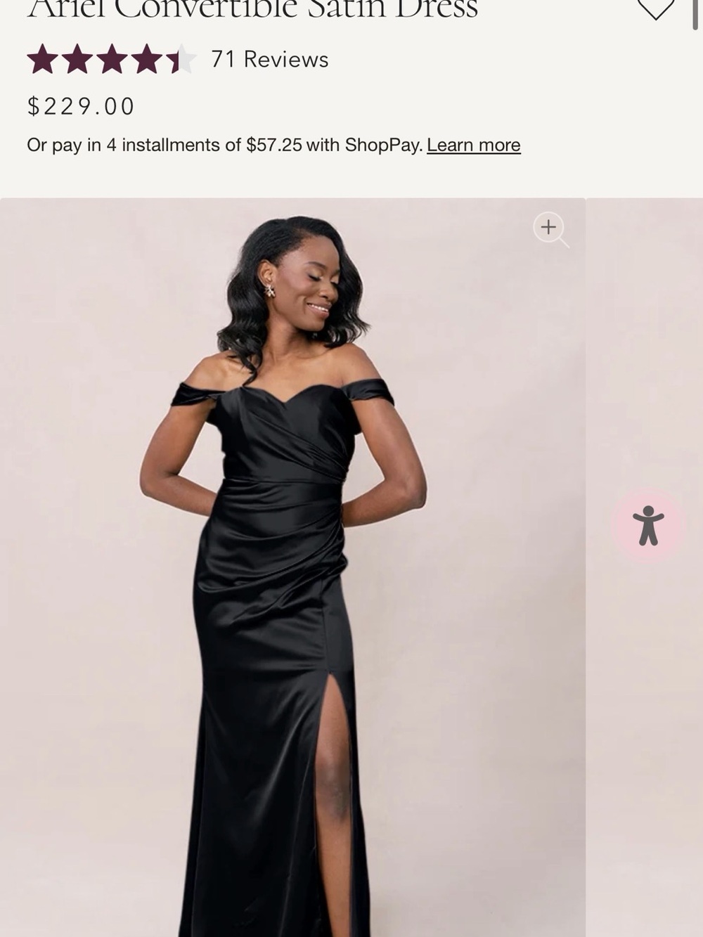 Revelry Ariel Convertible Satin Dress - Black